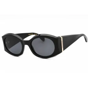 Salvatore Ferragamo Women's Sunglasses - Black Oval Frame Grey Lens | SF2008S 001