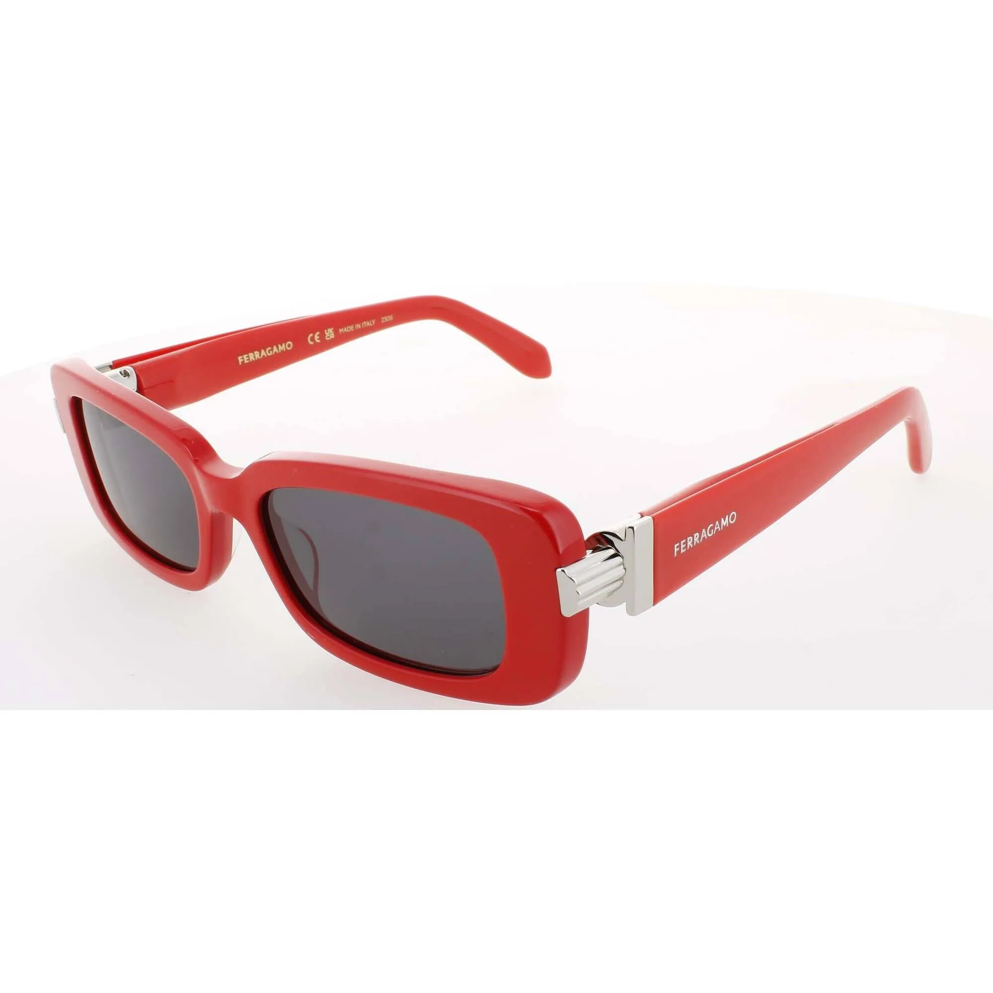 Salvatore Ferragamo Women's Sunglasses - Red Acetate Rectangular Frame | SF1105S 600