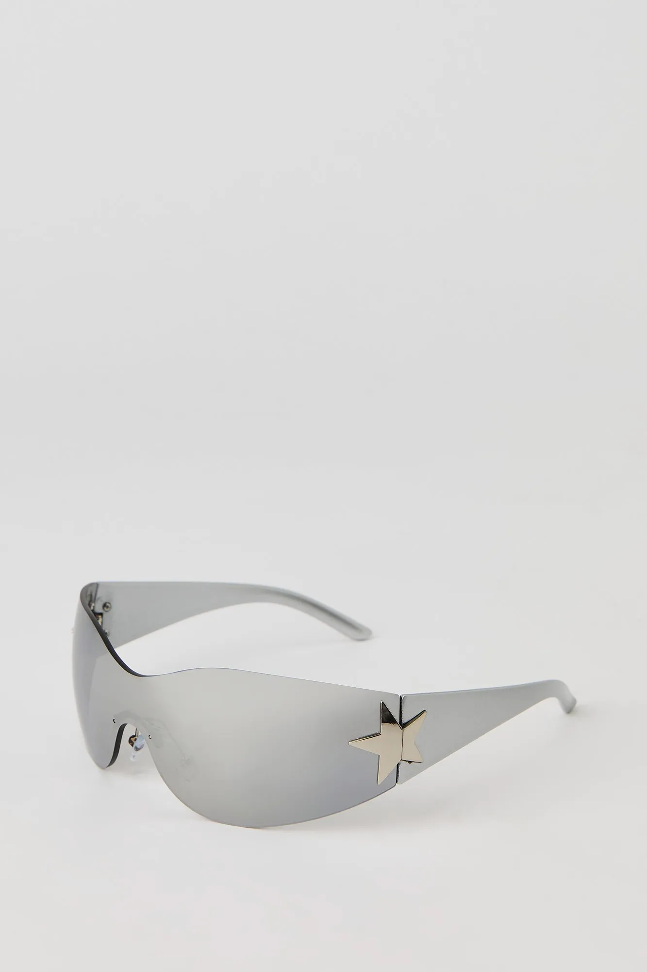 Star Rimless Y2K Shield Sunglasses