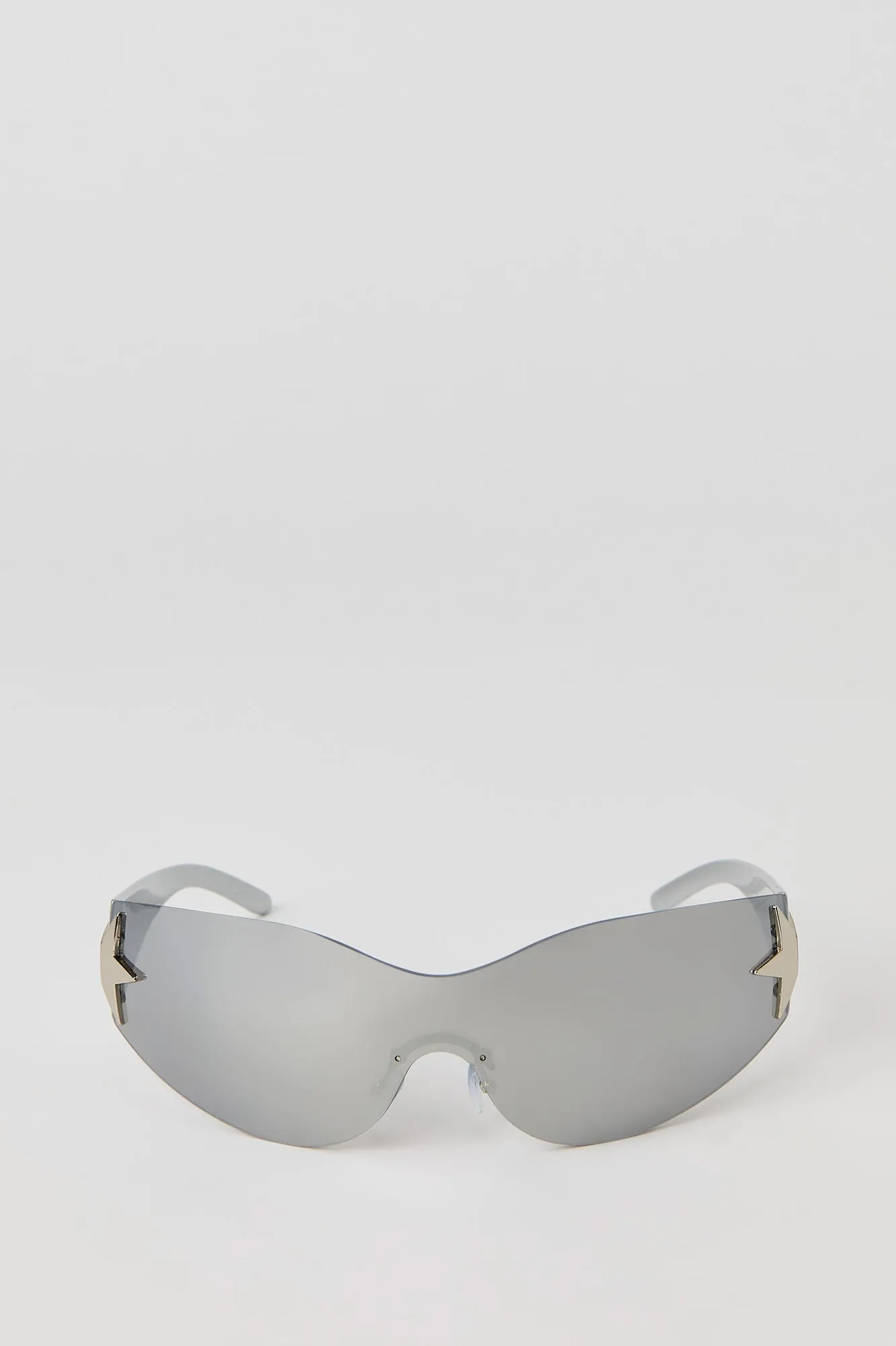 Star Rimless Y2K Shield Sunglasses