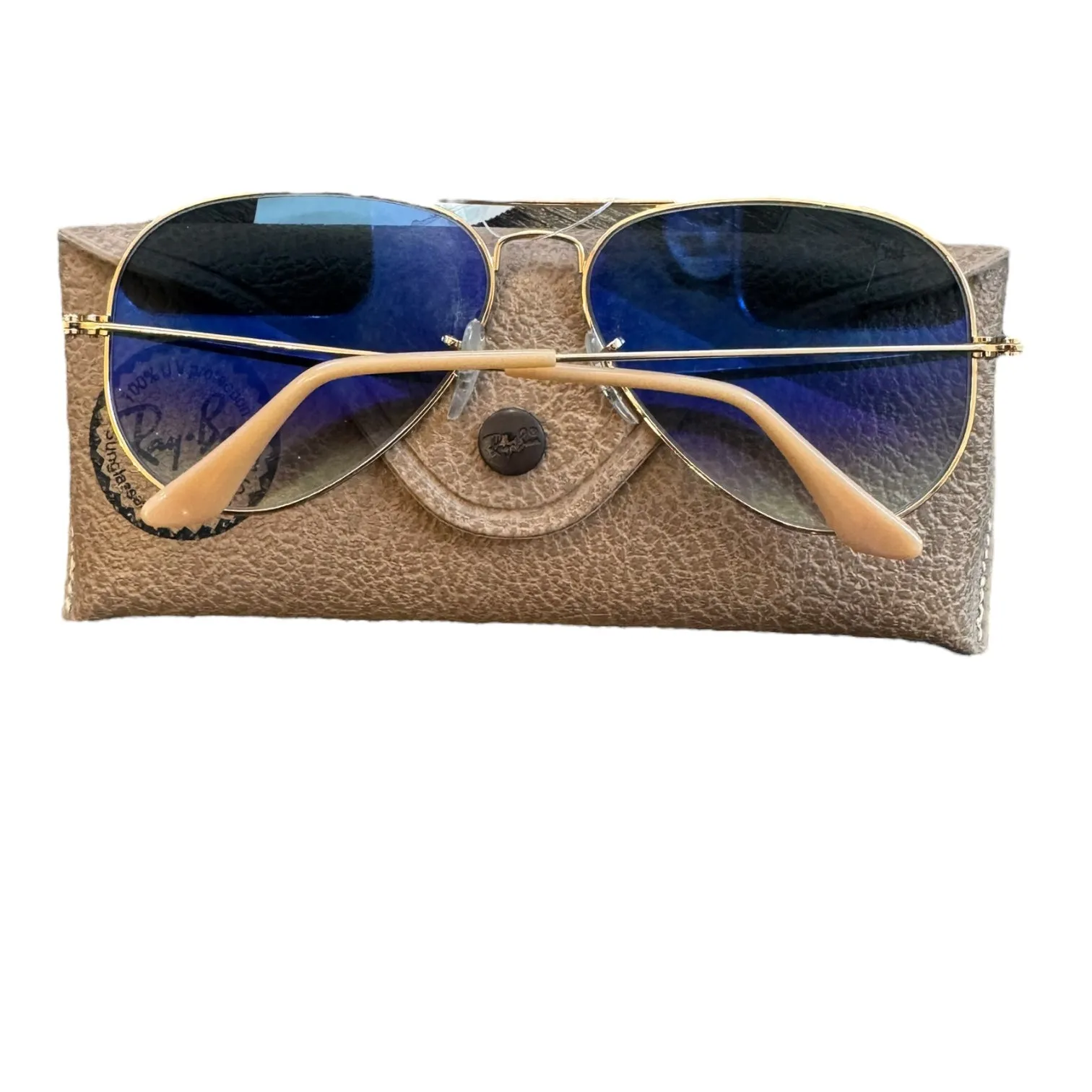 Sunglasses Designer By Ray Ban In Gold