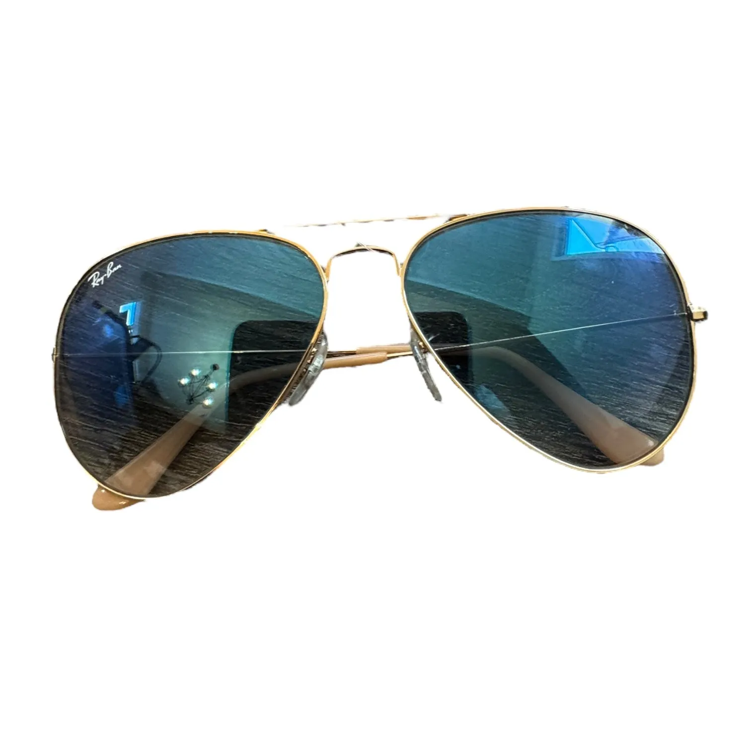 Sunglasses Designer By Ray Ban In Gold