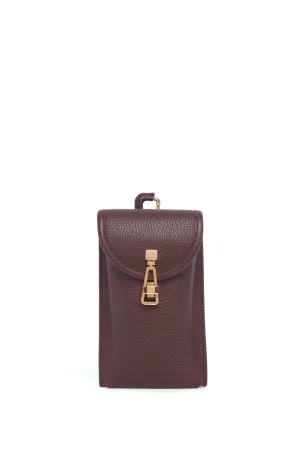 Sunglasses Pouch in Bordeaux Textured Leather