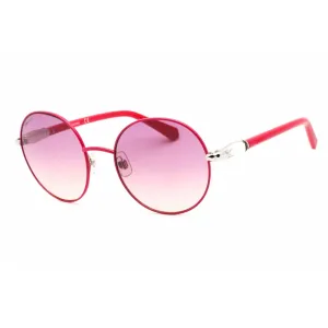 Swarovski Women's Sunglasses - Full Rim Shiny Fuchsia Metal Round Frame | SK0260 75Y