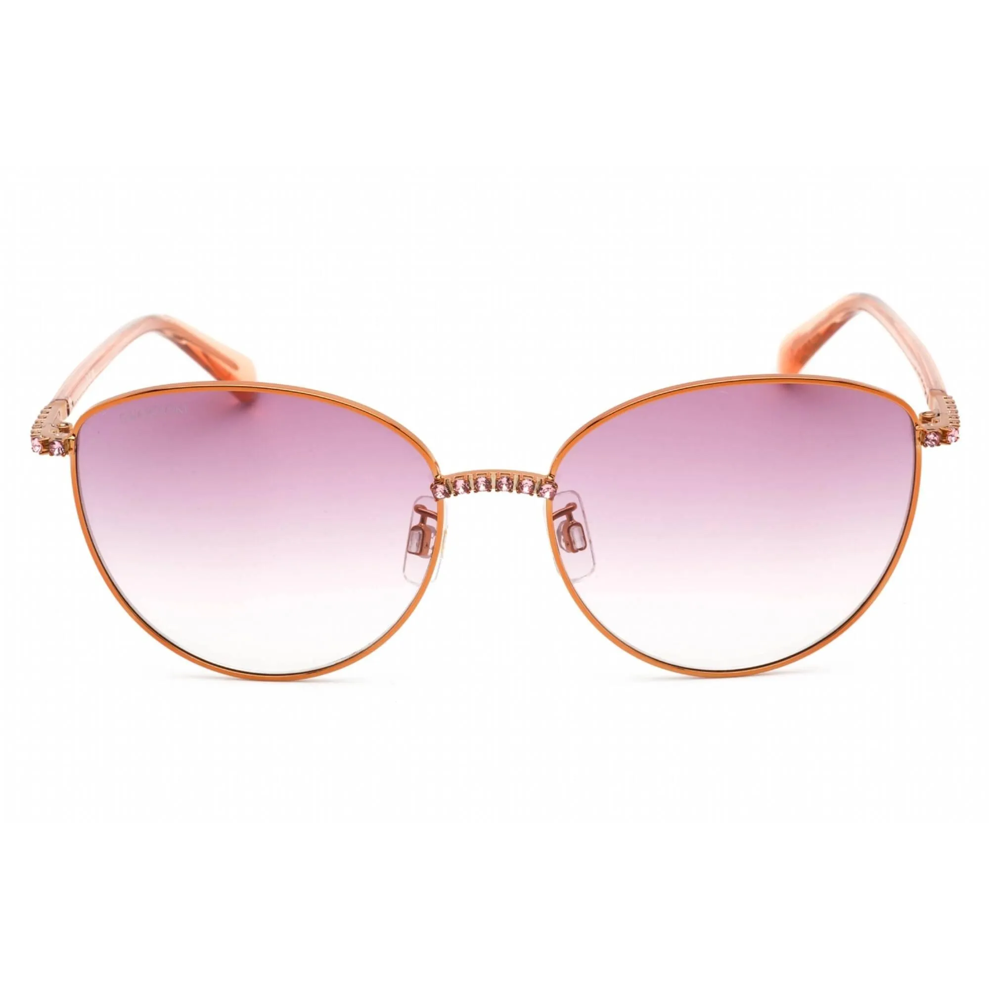 Swarovski Women's Sunglasses - Shiny Pink Metal Cat Eye Shape Frame | SK0344-H 72T