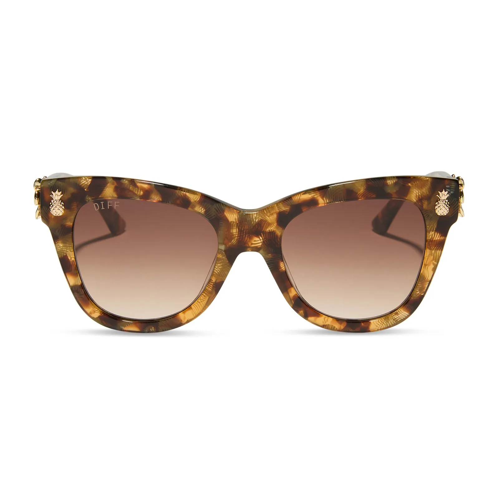 THE WHITE LOTUS - HAWAII   COCONUT PALM TORTOISE   BROWN SUGAR GRADIENT SUNGLASSES