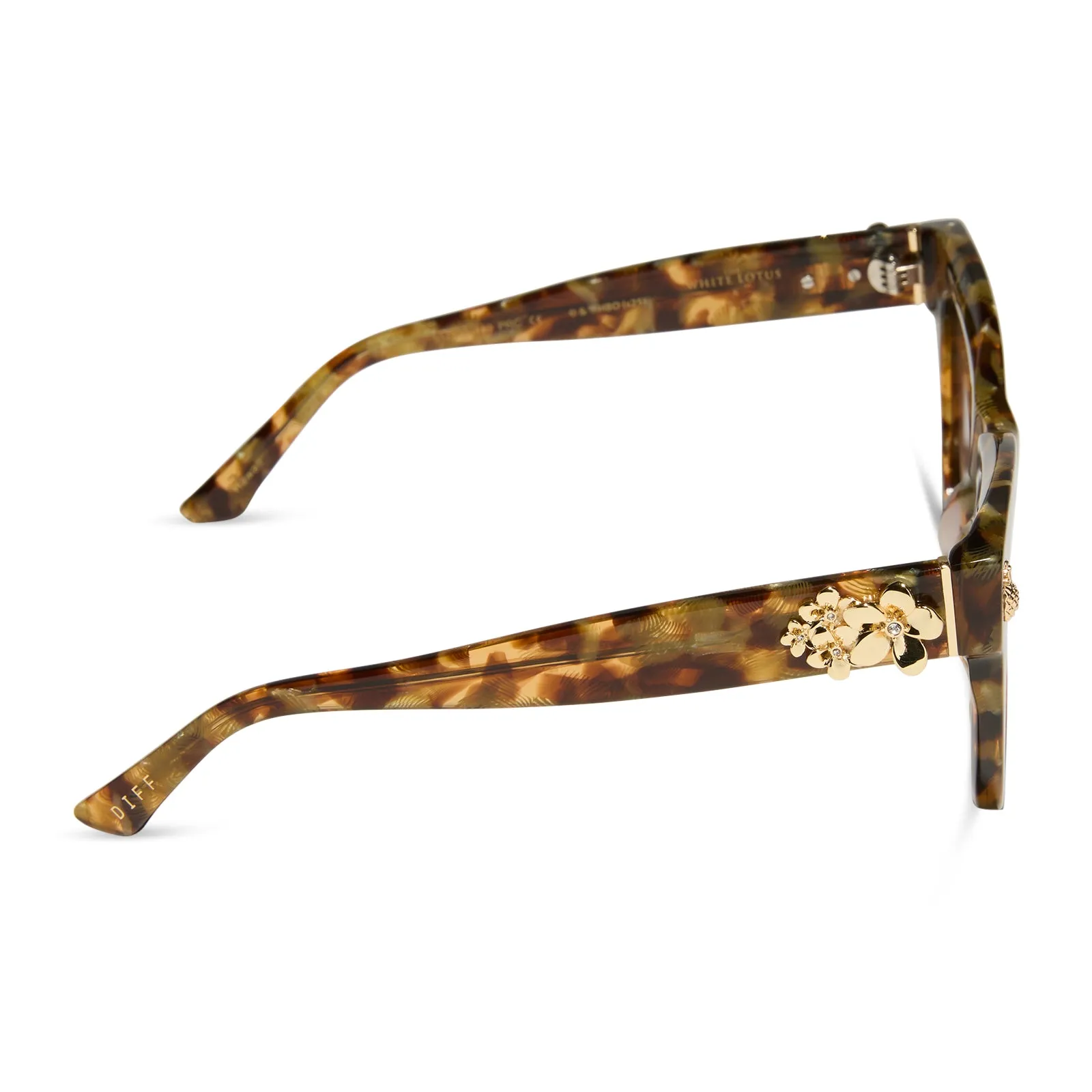 THE WHITE LOTUS - HAWAII   COCONUT PALM TORTOISE   BROWN SUGAR GRADIENT SUNGLASSES