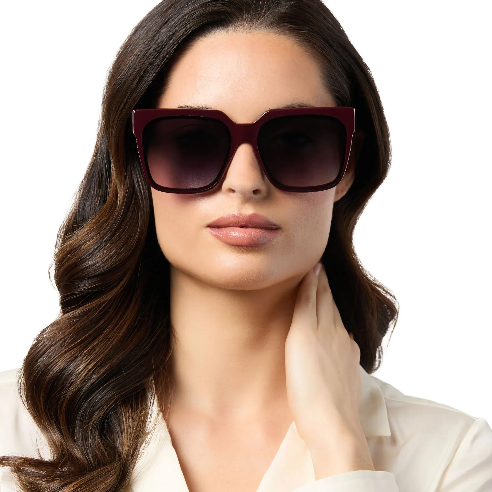 THEA - BORDEAUX   GREY GRADIENT SUNGLASSES