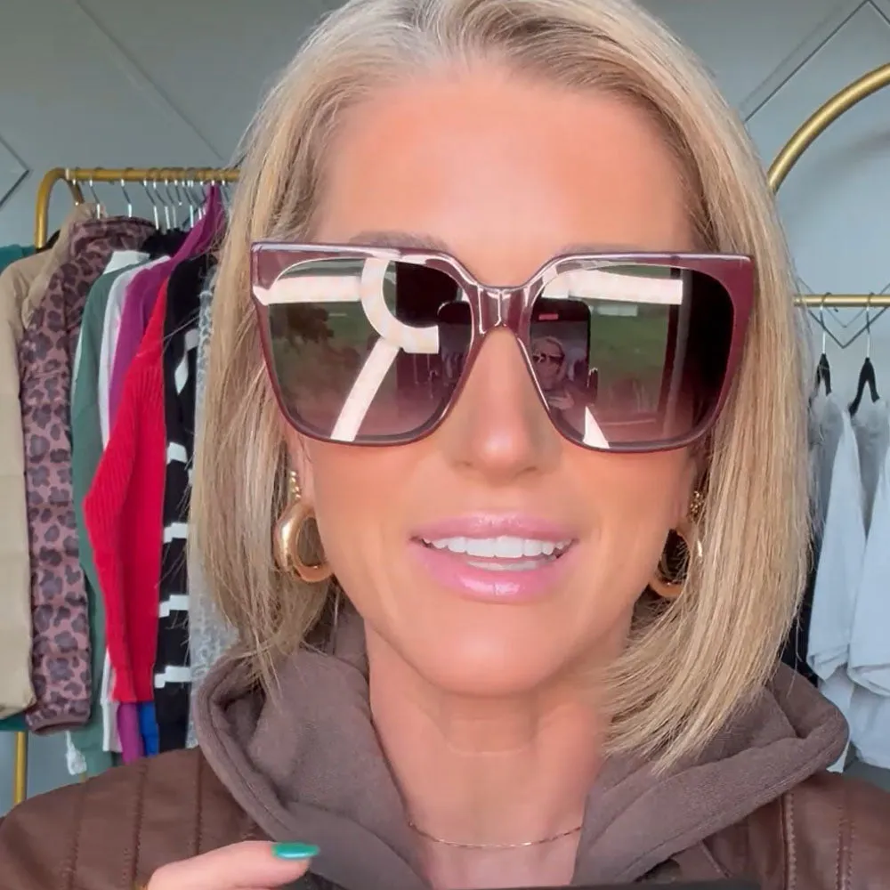 THEA - BORDEAUX   GREY GRADIENT SUNGLASSES