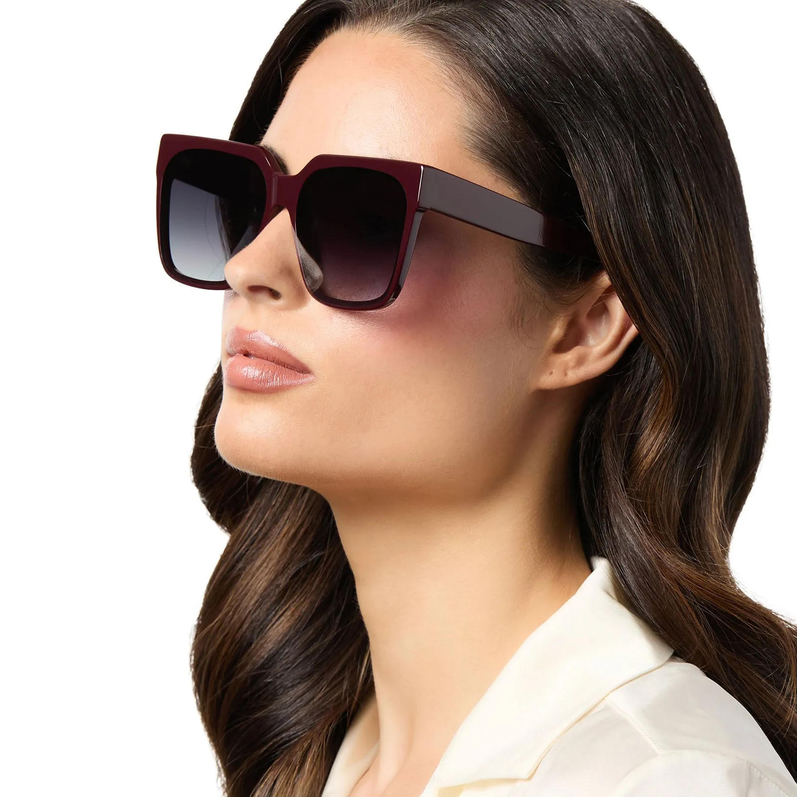 THEA - BORDEAUX   GREY GRADIENT SUNGLASSES
