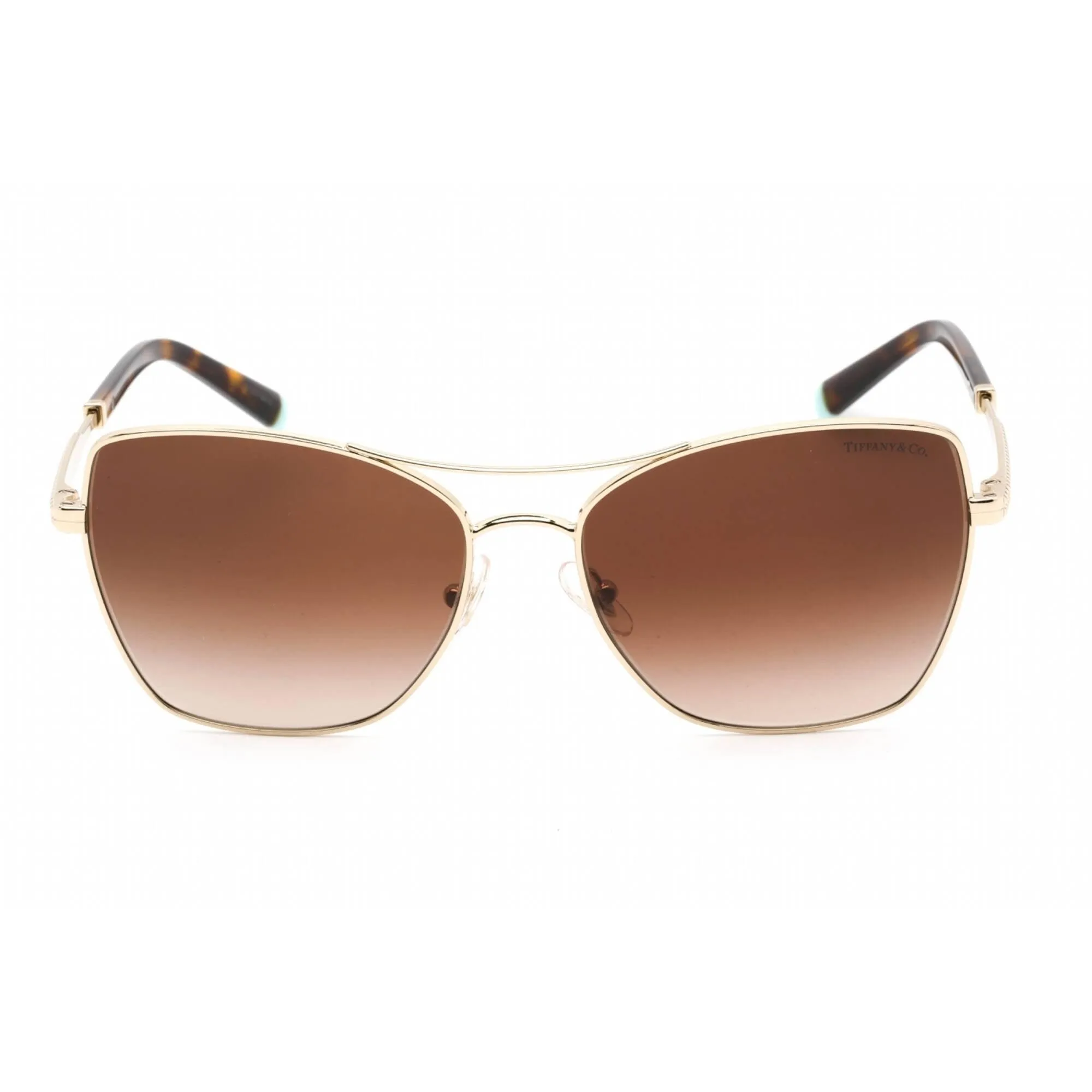 Tiffany Women's Sunglasses - Full Rim Pale Gold Metal Cat Eye Frame | 0TF3084 60213B