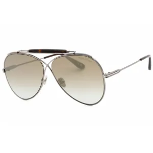Tom Ford Men's Sunglasses - Full Rim Shiny Gunmetal Metal Aviator Frame | FT0818 08G