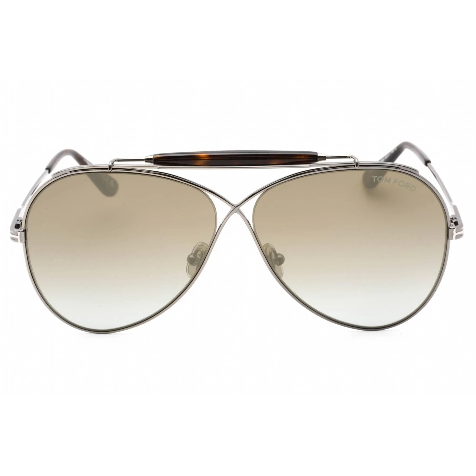 Tom Ford Men's Sunglasses - Full Rim Shiny Gunmetal Metal Aviator Frame | FT0818 08G