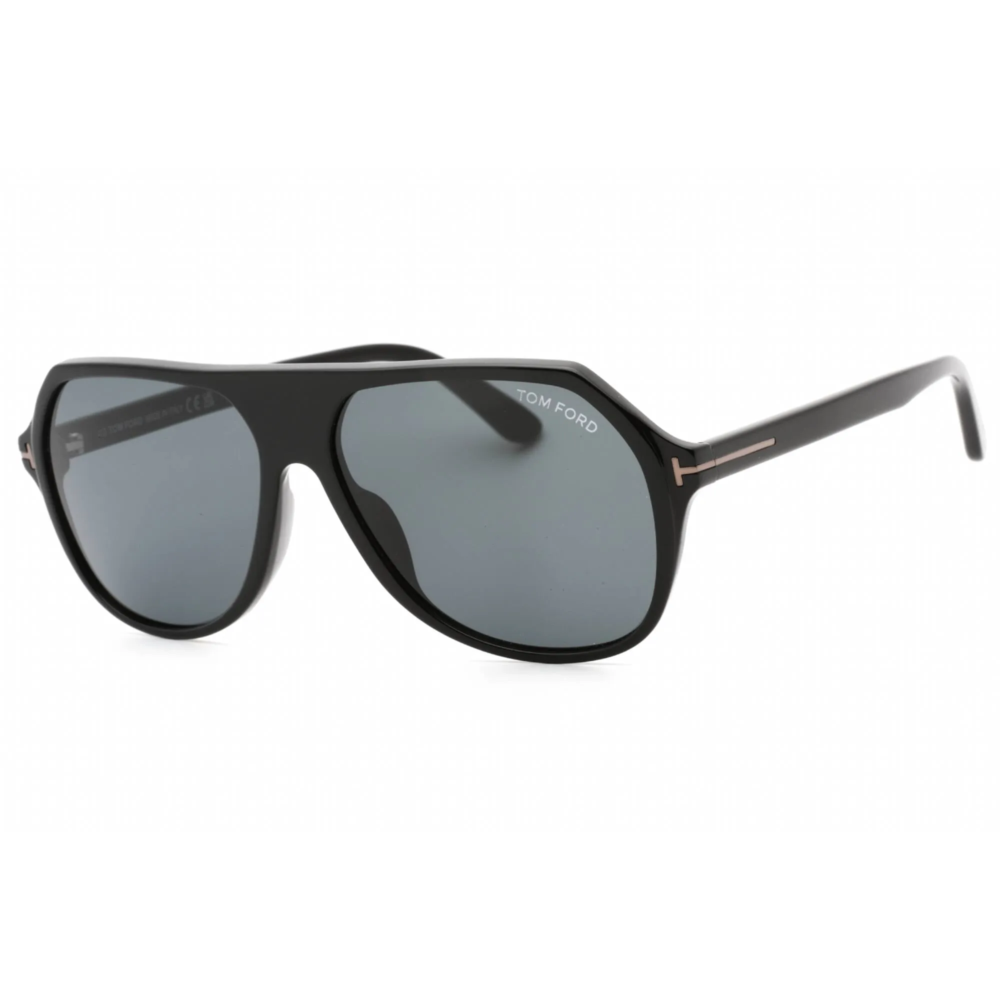 Tom Ford Men's Sunglasses - Shiny Black Acetate Navigator Shape Frame | FT0934-N 01A