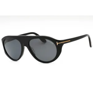 Tom Ford Men's Sunglasses - Shiny Black Plastic Oval Full Rim Shape Frame | FT1001 01A