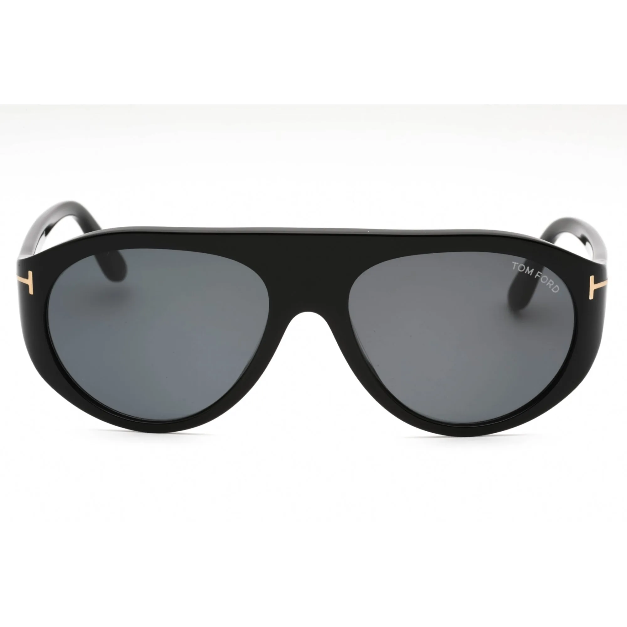 Tom Ford Men's Sunglasses - Shiny Black Plastic Oval Full Rim Shape Frame | FT1001 01A
