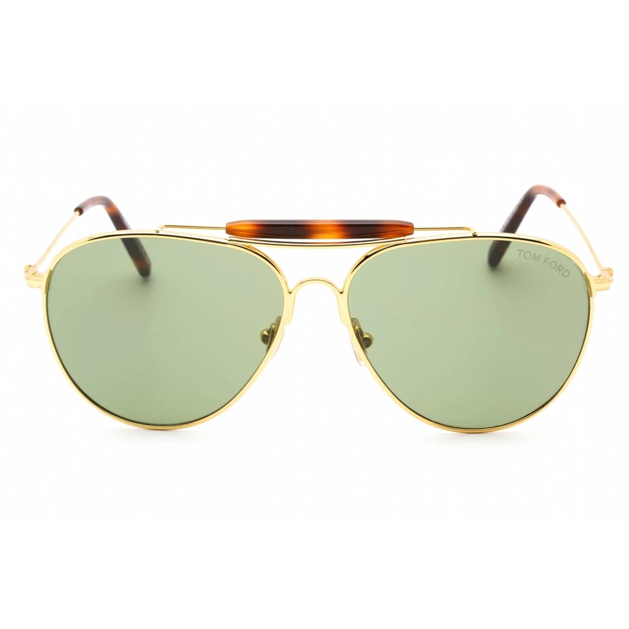 Tom Ford Men's Sunglasses - Shiny Deep Gold Metal Frame Green Lens | FT0995 30N