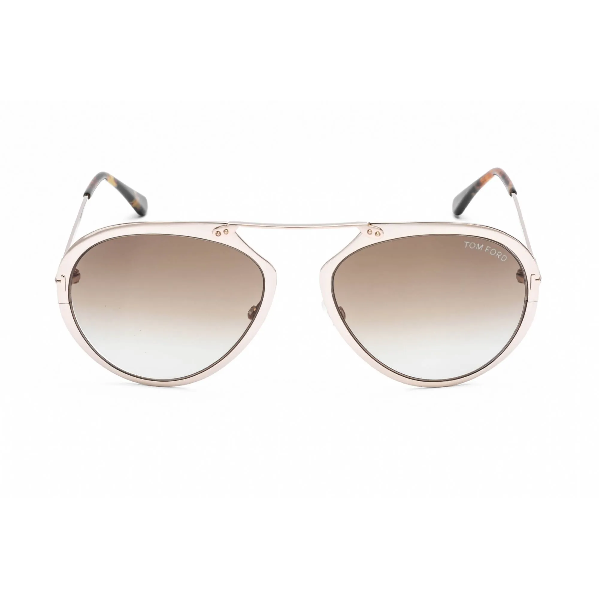 Tom Ford Men's Sunglasses - Shiny Rose Gold Metal Pilot 55mm Frame | FT0508 28F