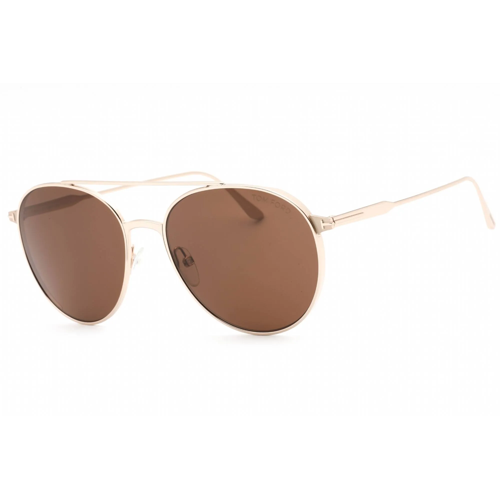 Tom Ford Men's Sunglasses - Shiny Rose Gold Pilot Frame Brown Lens | FT0691 28E