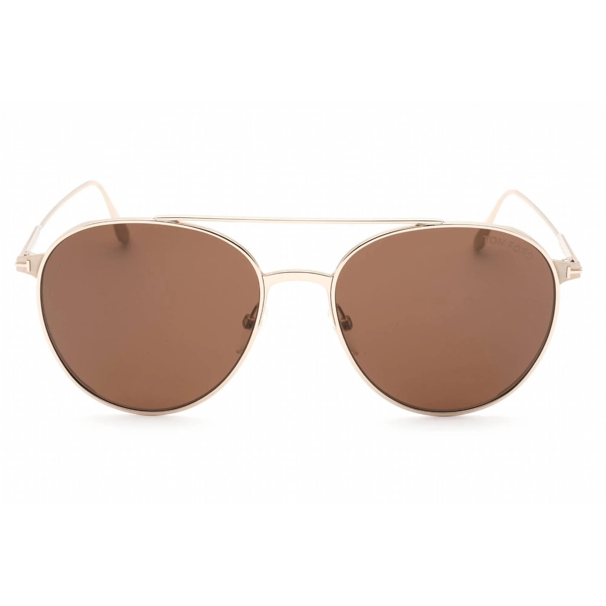 Tom Ford Men's Sunglasses - Shiny Rose Gold Pilot Frame Brown Lens | FT0691 28E