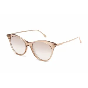 Tom Ford Women's Sunglasses -Brown Mirror Lens Cat Eye Plastic Frame | FT0662 45G
