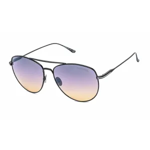 Tom Ford Women's Sunglasses - Full Rim Shiny Black Aviator Shape Frame | FT0784 01C