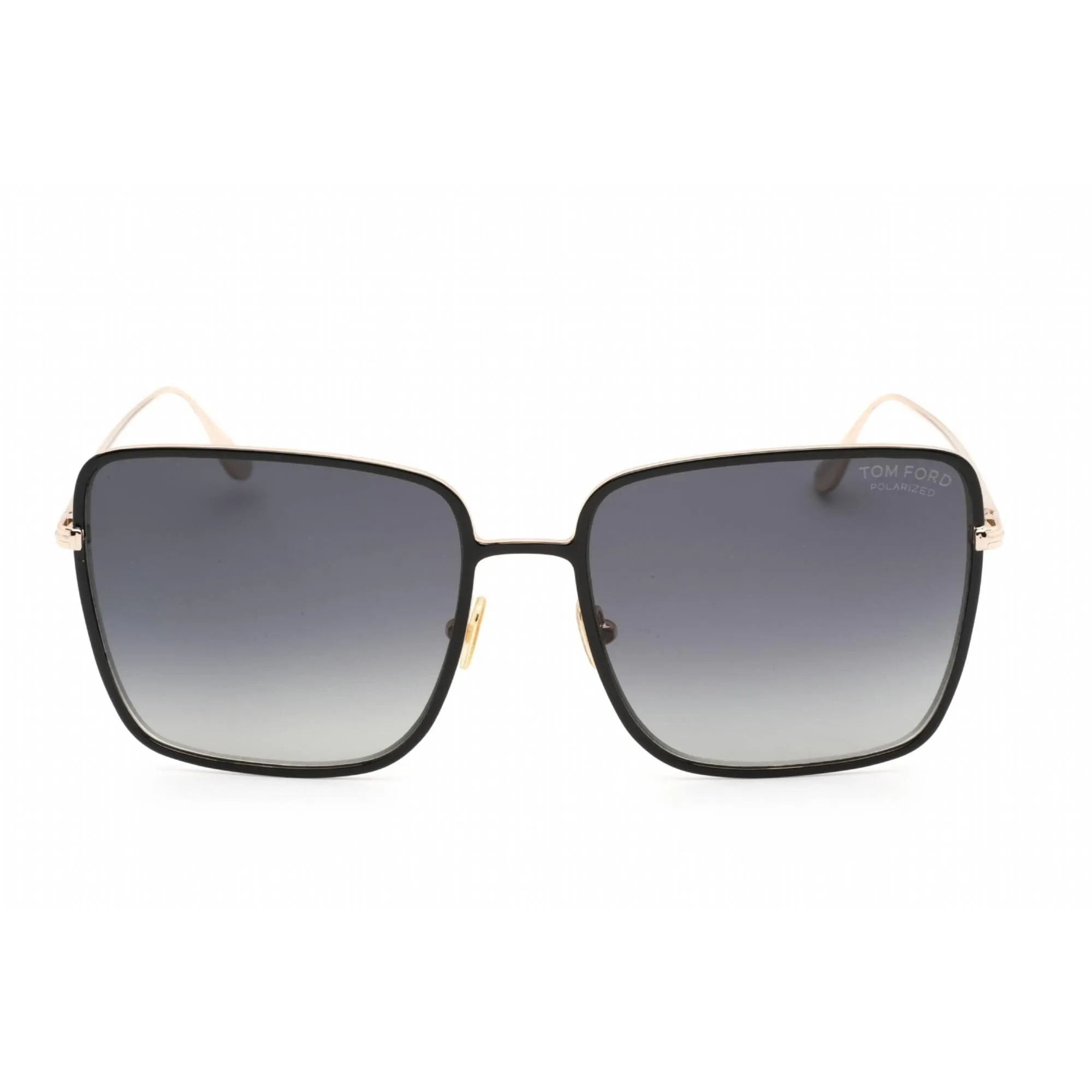 Tom Ford Women's Sunglasses - Full Rim Shiny Black Metal Square Frame | FT0739 01D
