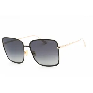 Tom Ford Women's Sunglasses - Full Rim Shiny Black Metal Square Frame | FT0739 01D