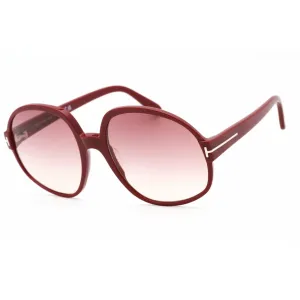 Tom Ford Women's Sunglasses - Full Rim Shiny Bordeaux Oval Shape Frame | FT0991 69T