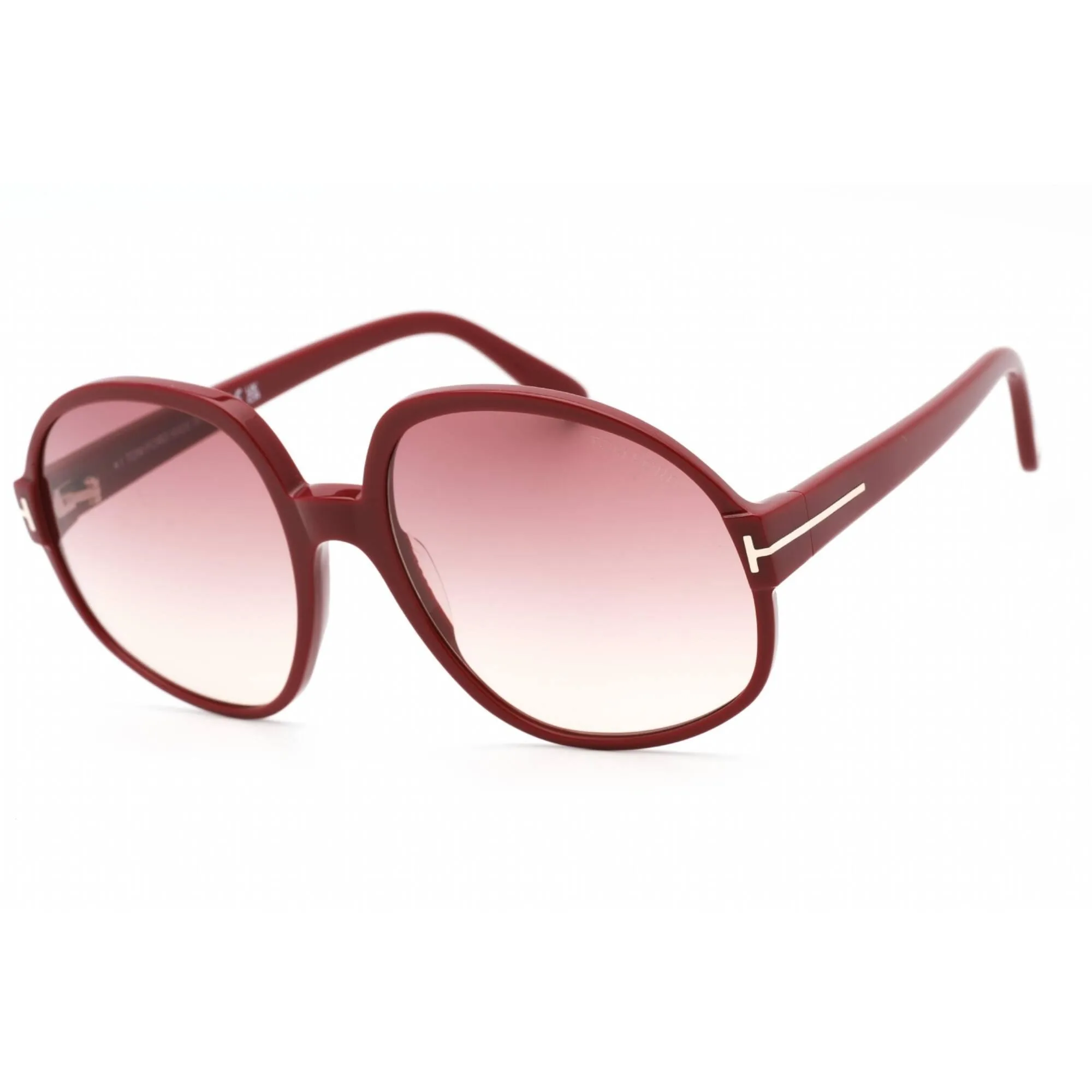 Tom Ford Women's Sunglasses - Full Rim Shiny Bordeaux Oval Shape Frame | FT0991 69T