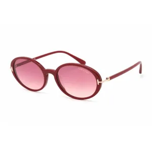 Tom Ford Women's Sunglasses - Full Rim Shiny Red Plastic Oval Frame | FT0922 66T