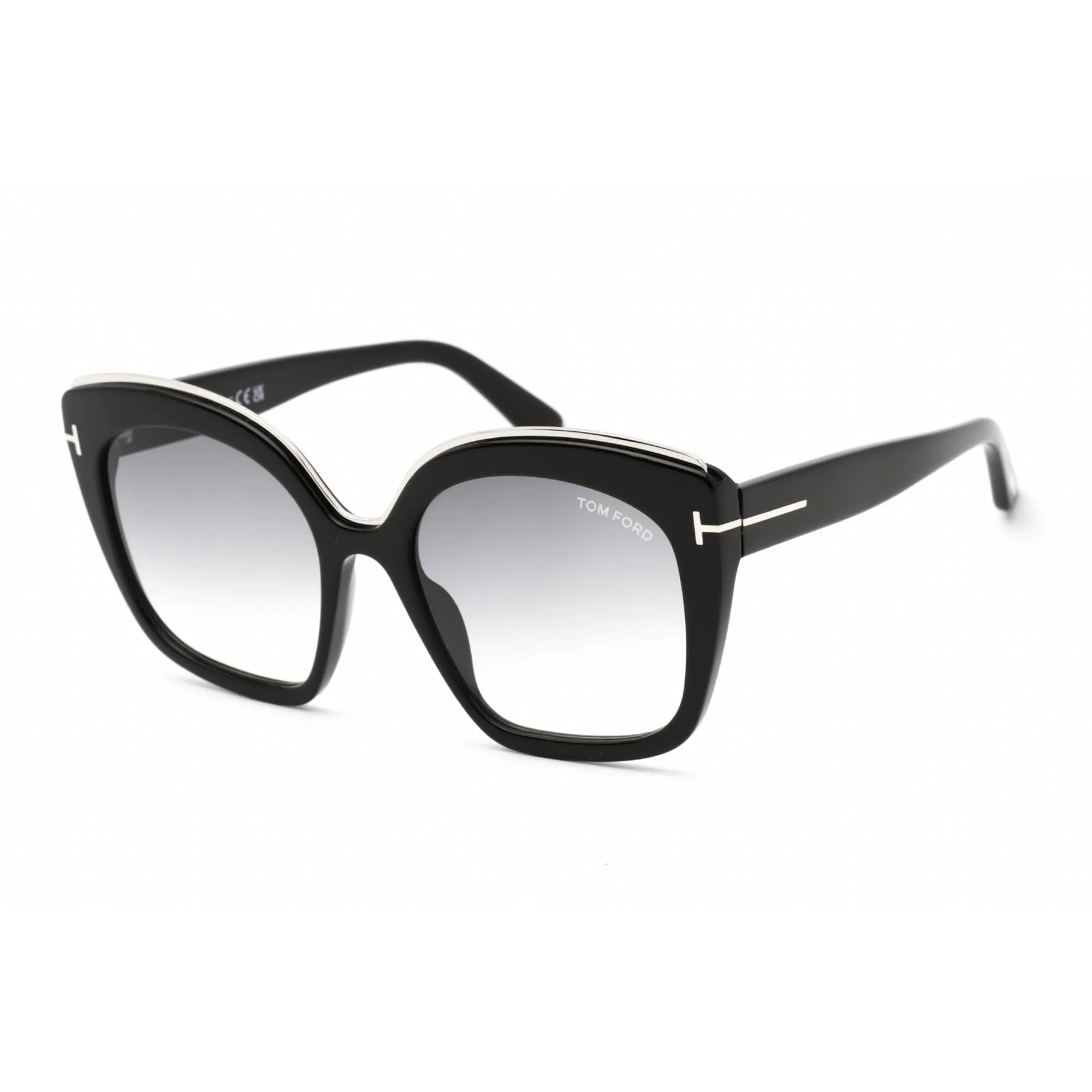 Tom Ford Women's Sunglasses - Shiny Black Plastic Butterfly Shape Frame | FT0944 01B