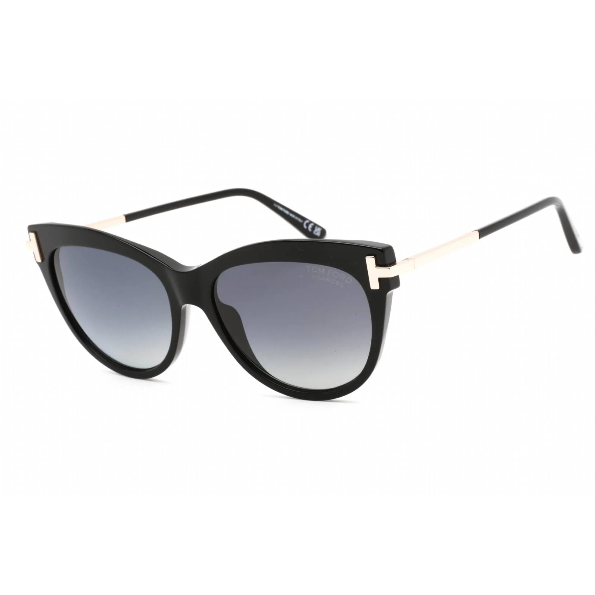Tom Ford Women's Sunglasses - Shiny Black Plastic Cat Eye Full Rim Frame | FT0821 01D