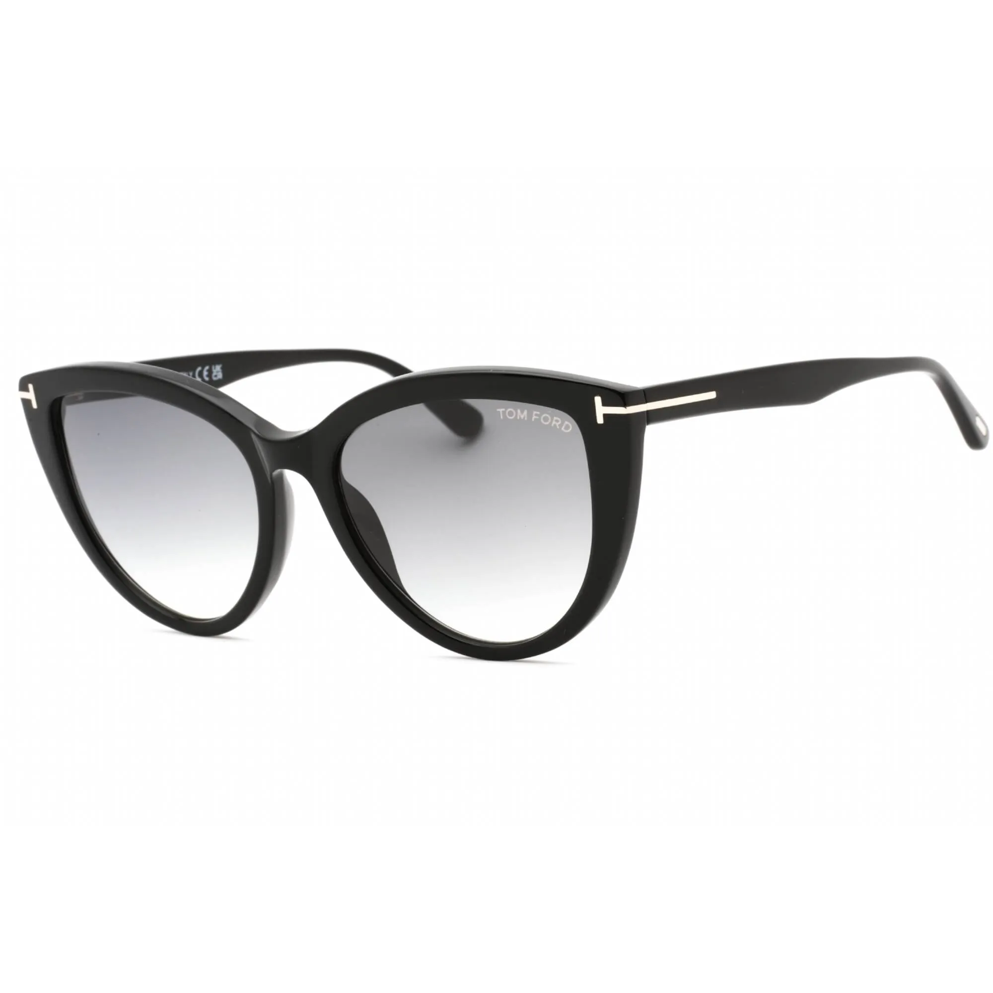 Tom Ford Women's Sunglasses - Shiny Black Plastic Cat Eye Shape Frame | FT0915 01B