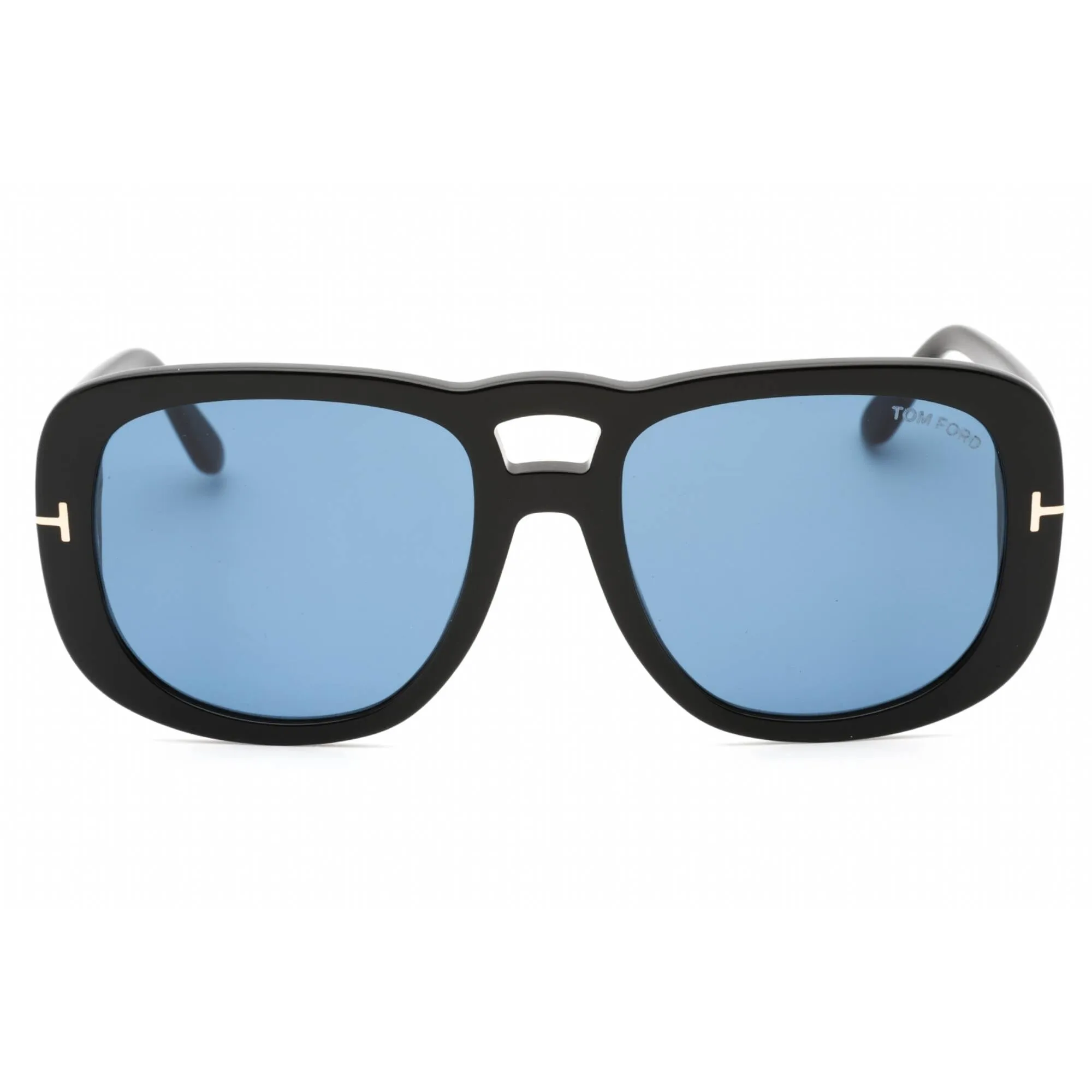 Tom Ford Women's Sunglasses - Shiny Black Plastic Pilot Frame Blue Lens | FT1012 01V