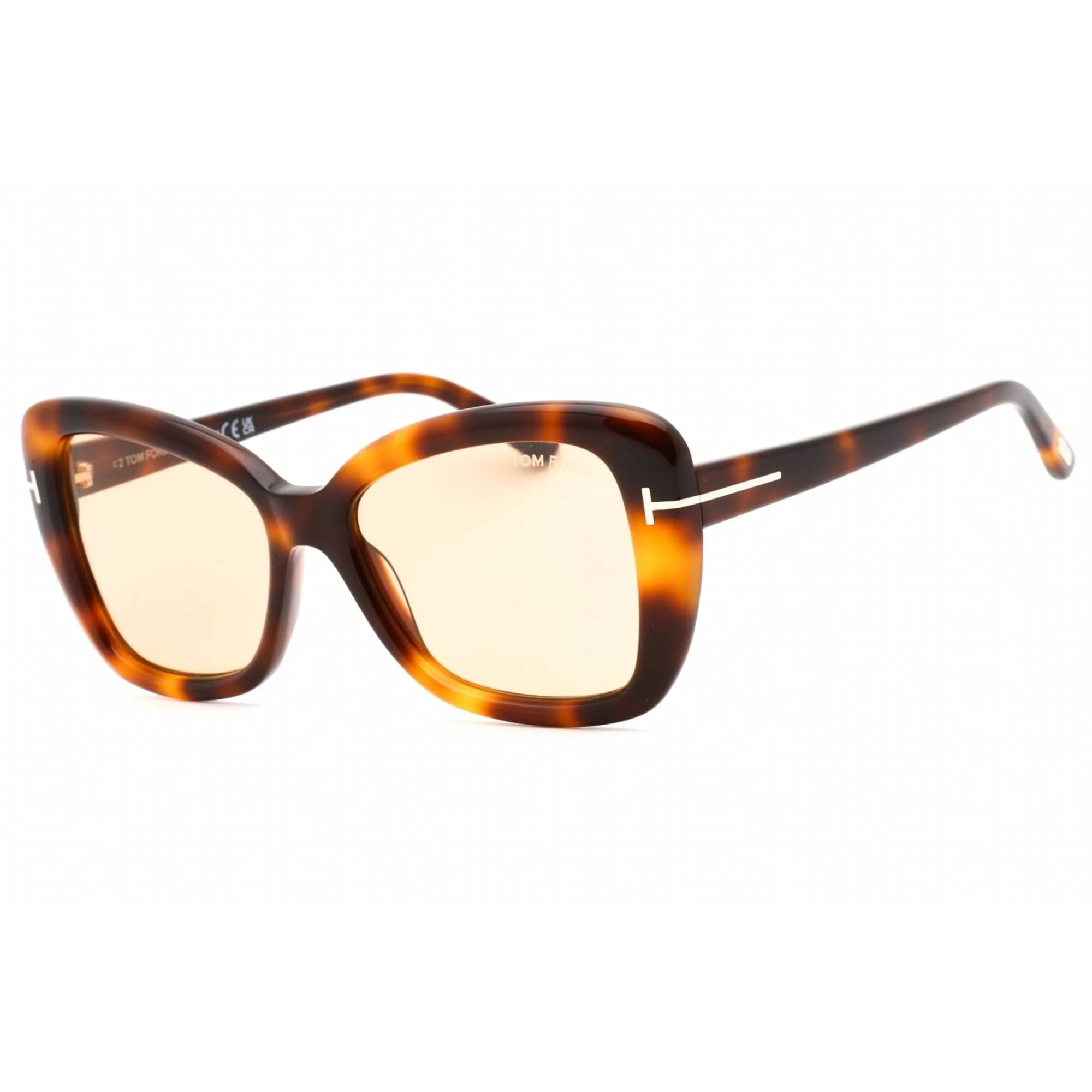 Tom Ford Women's Sunglasses - Shiny Blonde Havana Frame Peach Lens | FT1008 53E