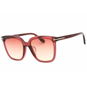 Tom Ford Women's Sunglasses - Shiny Bordeaux Full Rim Rectangular Frame | FT0958-D 69T