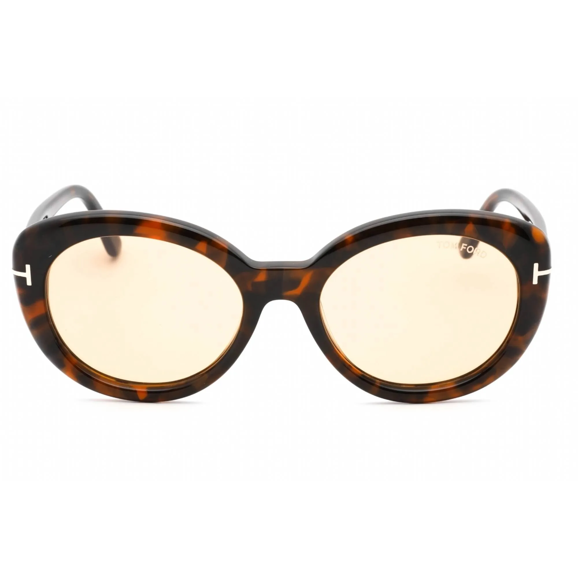 Tom Ford Women's Sunglasses - Shiny Dark Havana Plastic Cat Eye Frame | FT1009 52E