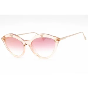 Tom Ford Women's Sunglasses - Shiny Light Brown Plastic Cat Eye Frame | FT0663 45G
