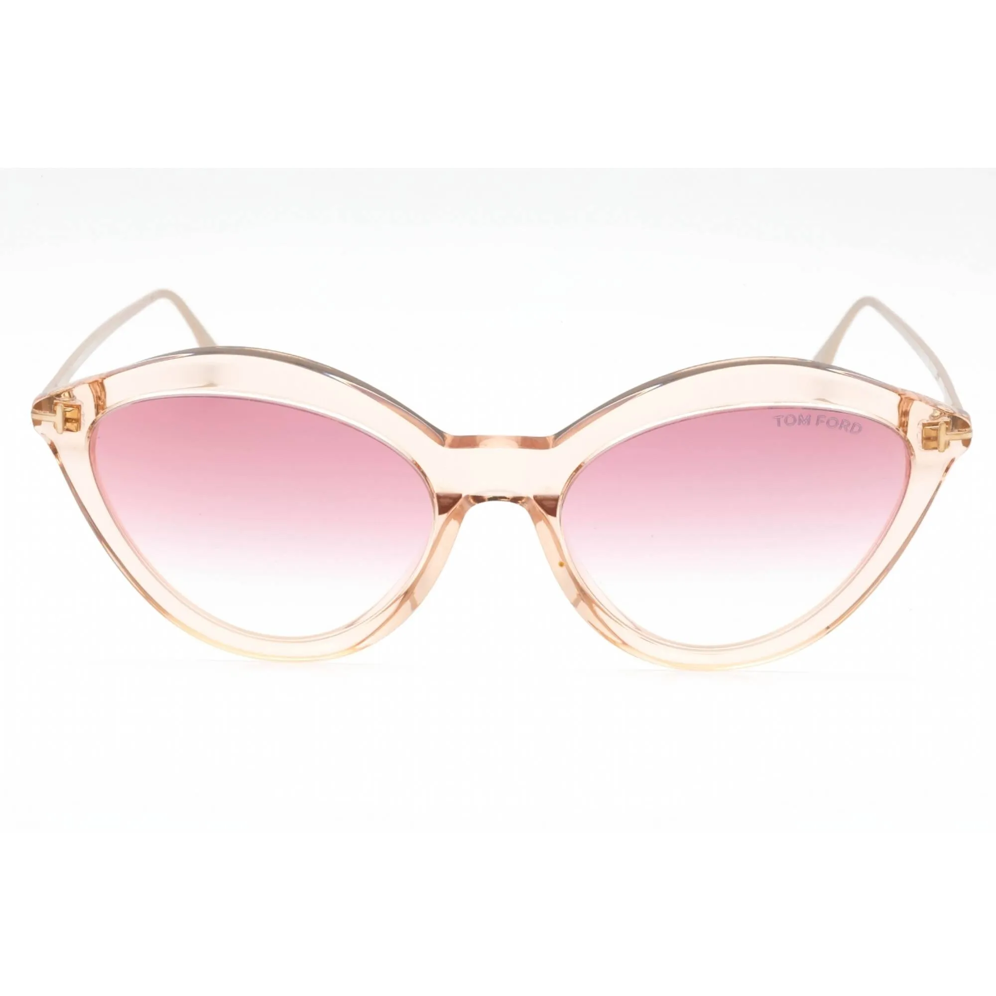 Tom Ford Women's Sunglasses - Shiny Light Brown Plastic Cat Eye Frame | FT0663 45G