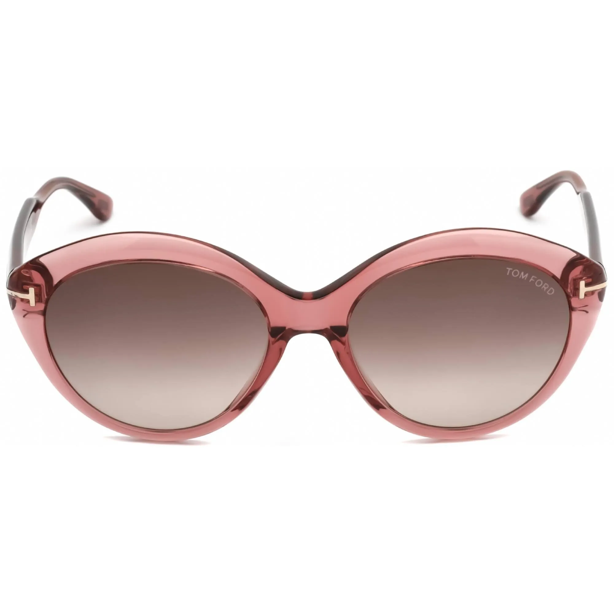 Tom Ford Women's Sunglasses - Shiny Pink Oval Frame Gradient Brown Lens | FT0763 72F