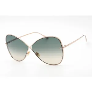 Tom Ford Women's Sunglasses - Shiny Rose Gold Frame Gradient Green Lens | FT0842 28P