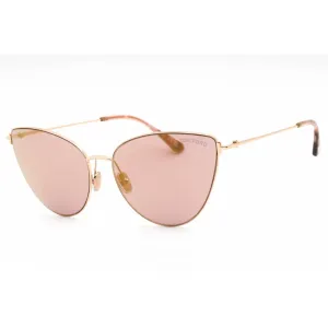 Tom Ford Women's Sunglasses - Shiny Rose Gold Full Rim Cat Eye Frame | FT1005 28Z