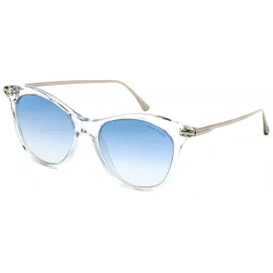 Tom Ford Women's Sunglasses - White/Crystal Plastic Cat Eye Full Rim | FT0662 22X