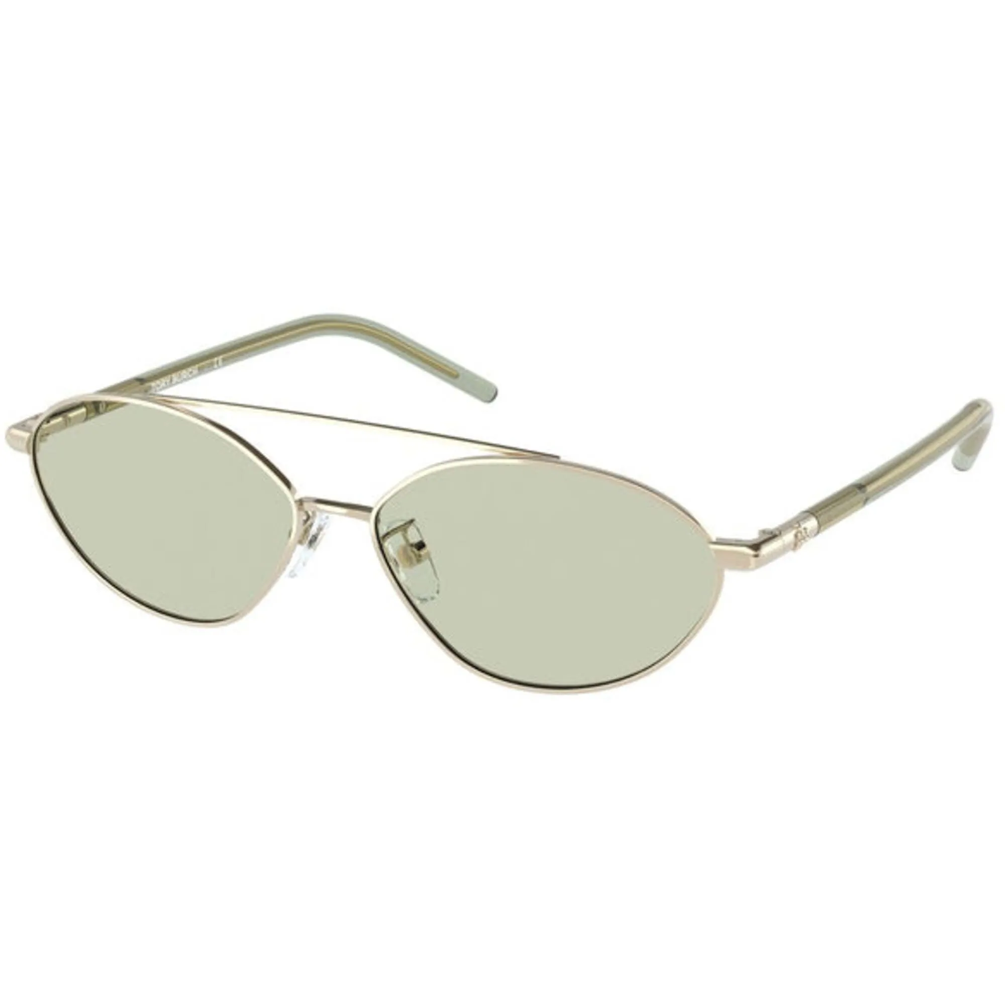 Tory Burch Women's Sunglasses - Metal Oval Frame Solid Mint Green Lens | 6088 33136V